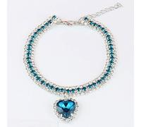 MOBYGKFY Small Dog With Rhinestone Collar Cute Pet Diy Pendant Necklace Cat Neck Supplies