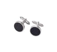 MOBYGKFY Starry Sky Gemstone Copper Cufflinks Beveled Gold Black Cuff Nails