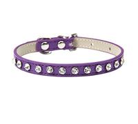 MOBYGKFY Super Shiny Diamond Rhinester Cat Collar Puppy Leather Watchband Kitten Accessories