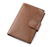 MOBYGKFY Three Fold Men's Short Wallet Retro Change Chuck Layer Vertical Leather Bag