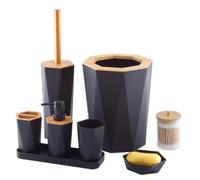 MOBYGKFY Toiletries Imitation Ceramic Bathroom Set Bathroom Set Bath 8-Piece Gift Set(Argento)