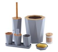 MOBYGKFY Toiletries Imitation Ceramic Bathroom Set Bathroom Set Bath 8-Piece Gift Set(D)
