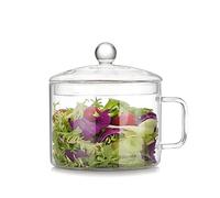 MOBYGKFY Transparent Glass Cooking Bowl Multi-Function Fire Pot with Handle Instant Noodle Pot for Household Cookware