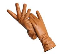 MOBYGKFY Women's Leather Gloves Warm hin Winter