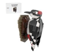 MOC-172607 Great Spotted Woodpecker Bird Building Blocks Set with Shield, Animal Themed Model Building Kit for Adults to Build, Home and Office Desk Décor & Gift for Her or Him (211 Pieces)