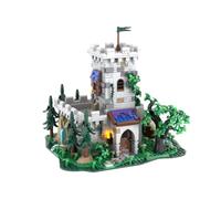MOC-228153 Medieval Outpost Tower Building Blocks Set, Fortress Model 1606 | Model with opening wall and interior, for DIY, collecting and decorating