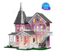 MOC Coraline The Pink Palace House Building Set Architecture Model Toy 1349 PCS