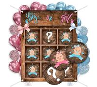 Mocada® Gender Reveal Party Game 2.0 Tic Tac Toe, Blue & Pink