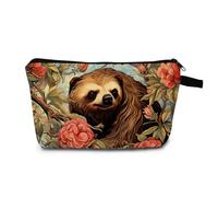 MoCaliduccious Cartoon Sloth Makeup Bag Travel Portable Cosmetic Pouch Toiletry Organizer Storage Bag Zipper Pouch For Women Organizer Toiletries Bag for Travel, hzw0484, Zippered Printed Bag
