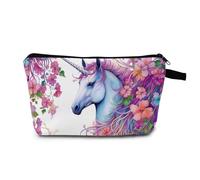 MoCaliduccious Cute Cartoon Unicorn Makeup Bag for Women Travel Cosmetic Organizer Bag Teacher Appreciation Gifts Small Zipper Toiletry Bag, hzw2484, Zippered Printed Bag