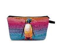 MoCaliduccious Cute Penguin Hearts Makeup Bag Travel Portable Cosmetic Pouch Toiletry Organizer Storage Bag Zipper Pouch For Women Organizer Toiletries Bag for Travel, hzw2211, Zippered Printed Bag