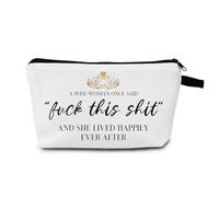 MoCaliduccious Funny Make Up Bag For Woman,A Wise Woman Once Said F This S Makeup Bag,Travel Toiletries Bags Mothers Day Organizer With Zipper,Women Essentials & Accessories,Travel Cosmetic