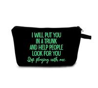 MoCaliduccious I will put you in a trunk Makeup Bag for Women Travel Cosmetic Organizer Bag Teacher Appreciation Gifts Small Zipper Toiletry Bag, hzw0617