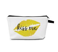 MoCaliduccious Letters Makeup Bags Cosmetic Pouch for Women Printed Travel Toiletry Bag Beauty Bag Organizer Pouches with Zipper Printing Pencil Case Lips Kiss Me Accessories Bag (Love Style),