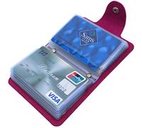 Mocasor Credit Card Holders for Women Men Bank Card Case (Rose Red)