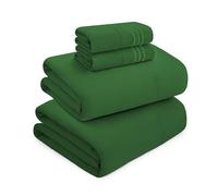 Mocassi Luxury Queen 4-Piece Sheet Set - 1800 Premium Hotel Quality - Easy-Fit, Wrinkle, Fade Resistant Bed Sheets and Pillowcases - All Around Elastic Fitted Sheet, Deep Pocket, Hunter Green
