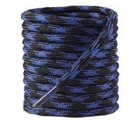 MOCATH 2 Pair Round Wave Shape Shoelaces Non Slip Boot Laces Heavy Duty Climbing Hiking Shoe Laces Sneakers Shoestrings, Black & Blue, 71"(180cm）
