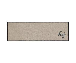 MOCAVI Hej Scandi Mat Floor Mat with Edge 30 x 100 cm Washable Beige Shoe Rug Long Narrow Shoes Take Off Decorative Entrance Area Indoor Outdoor Mat Front Door Boot Mat