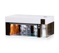MOCBURIKU 1/64 Diorama Garage Display Case for Hot Wheels with LED Lights | Voice & Touch Controll, Stackable Electric Garage, 3 Interchangeable 3D Scenes, Type-C/Battery Powered for 1:64 Model Cars