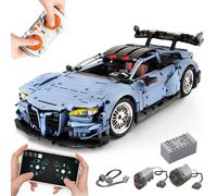 MOCBURIKU Remote Control Car Building Kit, 1/10 Scale M4 Supercar with Lights Motors Rechargeable Battery, Compatible with Technic Cars for Adults, STEM Gift for Boys Age 6 8 10 12 14+(2280 Pcs)