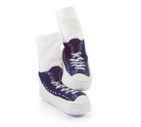 Mocc Ons moccasin washable leather sole slipper socks (18-24 Months, Sneaker Navy)