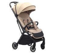 MOCCA Baby Compact Lightweight Stroller Pushchair for Toddlers from Birth to 22 kg, Extra-large hood, 5 Point Harness, Easy Assembly, One Hand Gravity Fold, Adjustable Calf Support, Rain Cover (Beige)