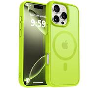 MOCCA Strong Magnetic for iPhone 16 Pro Phone Case, [Compatible with Magsafe][16FT Mil-Grade Drop Protection] Slim Thin Translucent Matte Protective Cover Case for iPhone 16 Pro Case,Fluorescent Green