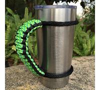 MOCE Handmade Paracord Handle for Yeti/Rtic/Ozark Trail Rambler 20 Oz Tumbler. Green/Black