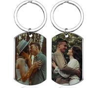 Mocessory Custom Keychain with Picture Personalized Double-sided Photo/Text+Icons/Dog tag Keychains Drive Safe Boy & Girlfriend Gifts (Color Photo, 1 Piece)