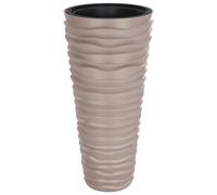Planter Mocha 45L Polypropylene Grooved Tall 39x75cm Removable Inner Outdoor Box