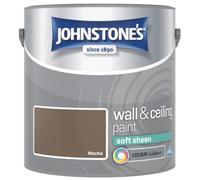 Mocha Johnstone’s Wall & Ceiling Soft Sheen Paint 2.5L - Subtle Sheen Finish, Durable & Washable, Quick Dry, Low Odour Interior Paint for Walls & Ceilings