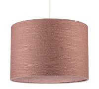 Mocha Mousse Brown Textured Linen Fabric Pendant Lighting Shade with Round Diffuser Plate | Contemporary Design | 30cm x 20cm | White Cotton Lining by Happy Homewares