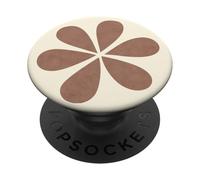 Mocha Mousse Light Brown Cream Color Retro Flower PopSockets Adhesive PopGrip