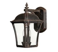 Mocha Outdoor Ip44 Twin Wall Light Sconce With E14 Led Bulbs