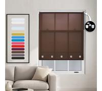Mocha Roller Blind With Chrome Square Eyelets And Meta Fittings Cut To Size By Furnished - (W)60Cm X (L)165Cm