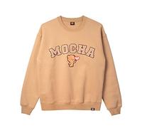 Mocha Small Oversized Varsity Crewneck Authentic Merchandise Casual Long Asleeve Unisex Sweatshirt Pullover Relaxed Fit Soft Embroidered Top for Men Women Couples Matching Cute