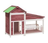 (mocha) vidaXL Dog Kennel Wooden Pet House Animal Crate Dog Enclosure Solid Wood Pine