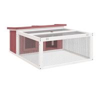 vidaXL Rabbit Hutch Mocha 117.5x97x47.5 cm Solid Wood Pine, Brown