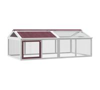 (mocha) vidaXL Run Box Animal Cage Run Enclosure Wooden Rabbit Hutch Solid Wood Pine