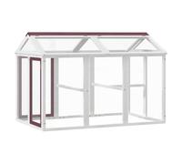 (mocha) vidaXL Run Box Animal Cage Run Enclosure Wooden Rabbit Hutch Solid Wood Pine