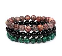 MOCHAMIK 2/3Pcs Set Natural Stone Beads Men Bracelet Multilayer A Y Onyx Beads Charm Punk Bracelet Bangles Women Jewelry Couples Gift 65