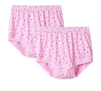 MOCHAMIK 2PCS 100% Cotton Underwear Plus Size Panties For Middle Seniors Elderly Women Loose Briefs Panty Daily Underpants