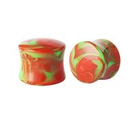 MOCHAMIK 2PCS Ear Gauges Kit, Dangle Tunnels for Women Multicolor Round Shape Body Piercing Tunnels