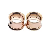 MOCHAMIK 2PCS Gauges for Ears, Womens Tunnel Plug Earrings Rose Hoop Body Piercing Tunnels