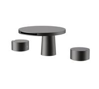 MOCHAMIK 3 Hole Mixer Taps for Bathroom Sink Waterfall Hot and Cold Brass Waterfall Taps for Bathroom Basin Grey