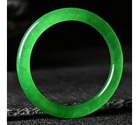 MOCHAMIK 8mm Green Jade Bangle Bracelet for Women, Natural Genuine Round Agate Bangles Gift for Mother