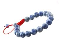 MOCHAMIK 8mm Natural Crystal Stone Beaded Bracelet Red Rope Macrame Adjustable Women's
