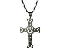 MOCHAMIK 925 Sterling Silver Amulets Eternal Knot Celtic Cross Necklace For Men, Religous Jesus Pendant - Men's Necklace, Irish Women Birthday Christmas