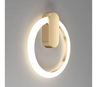 MOCHAMIK Acrylic Wall Sconce Light Fixture for Bedroom Living Room Study Office Iron Halo Background Wall Lantern for Bedside Corridor Staircase Wall Mount Sconces for a Contemporary Look