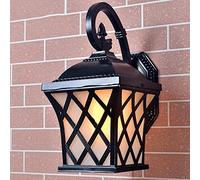 MOCHAMIK Aluminum Waterproof Wall Lamp E27 Up Down Lights Garden Landscape Lights Yard Outdoor Retro Glass Lantern Black Bronze Wall Lamp Exterior Garage Wall Sconces Porch Light Interesting